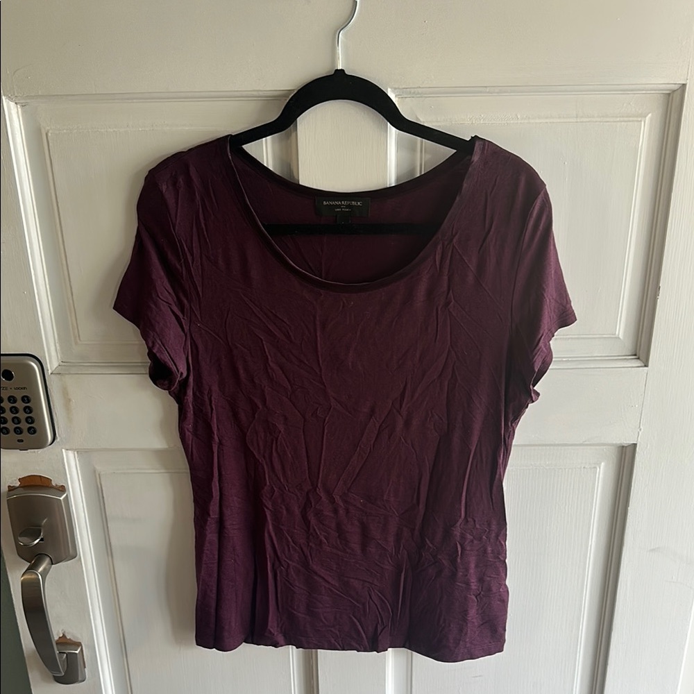 Banana Republic Purple Fitted Short Sleeve T-Shirt
